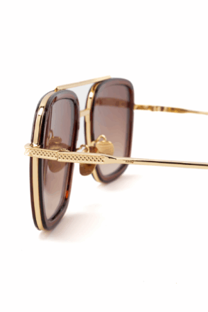 70's Pilotenbril Zonnebril Goud Bruin Vintage Retro Aviator 2