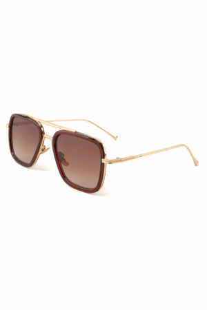 70's Pilotenbril Zonnebril Goud Bruin Vintage Retro Aviator