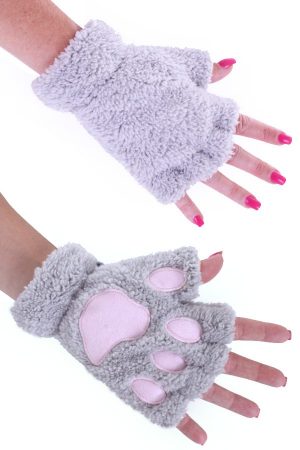 Dierenpoot handschoenen grijs