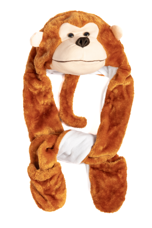 Aap Bruin Wanten Laplander Oortjes Monkey Jungle Pluche 3