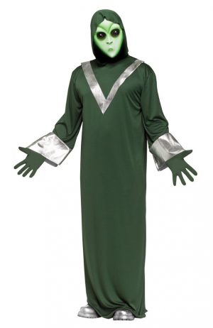 Alien kostuum space pak groen met masker