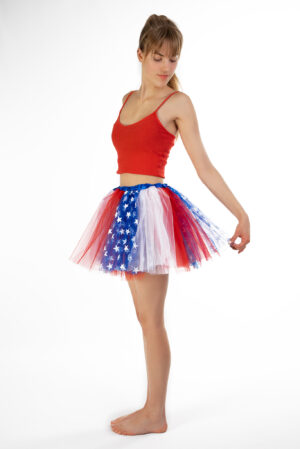 Rokje USA Rood Wit Blauw Tule Rok Sterren 3