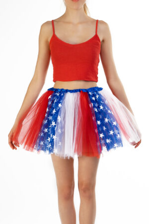 Rokje USA Rood Wit Blauw Tule Rok Sterren