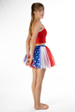 Rokje USA Rood Wit Blauw Tule Rok Sterren 4