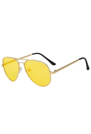 Aviator bril gele glazen pilotenbril zonnebril