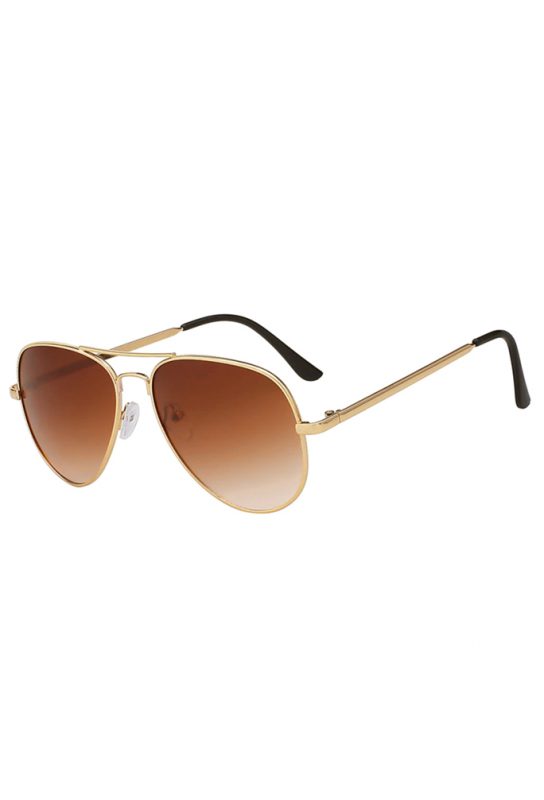 Aviator zonnebril bruin pilotenbril retro