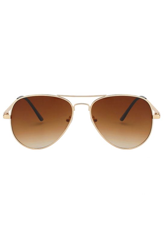 Aviator zonnebril bruin pilotenbril retro