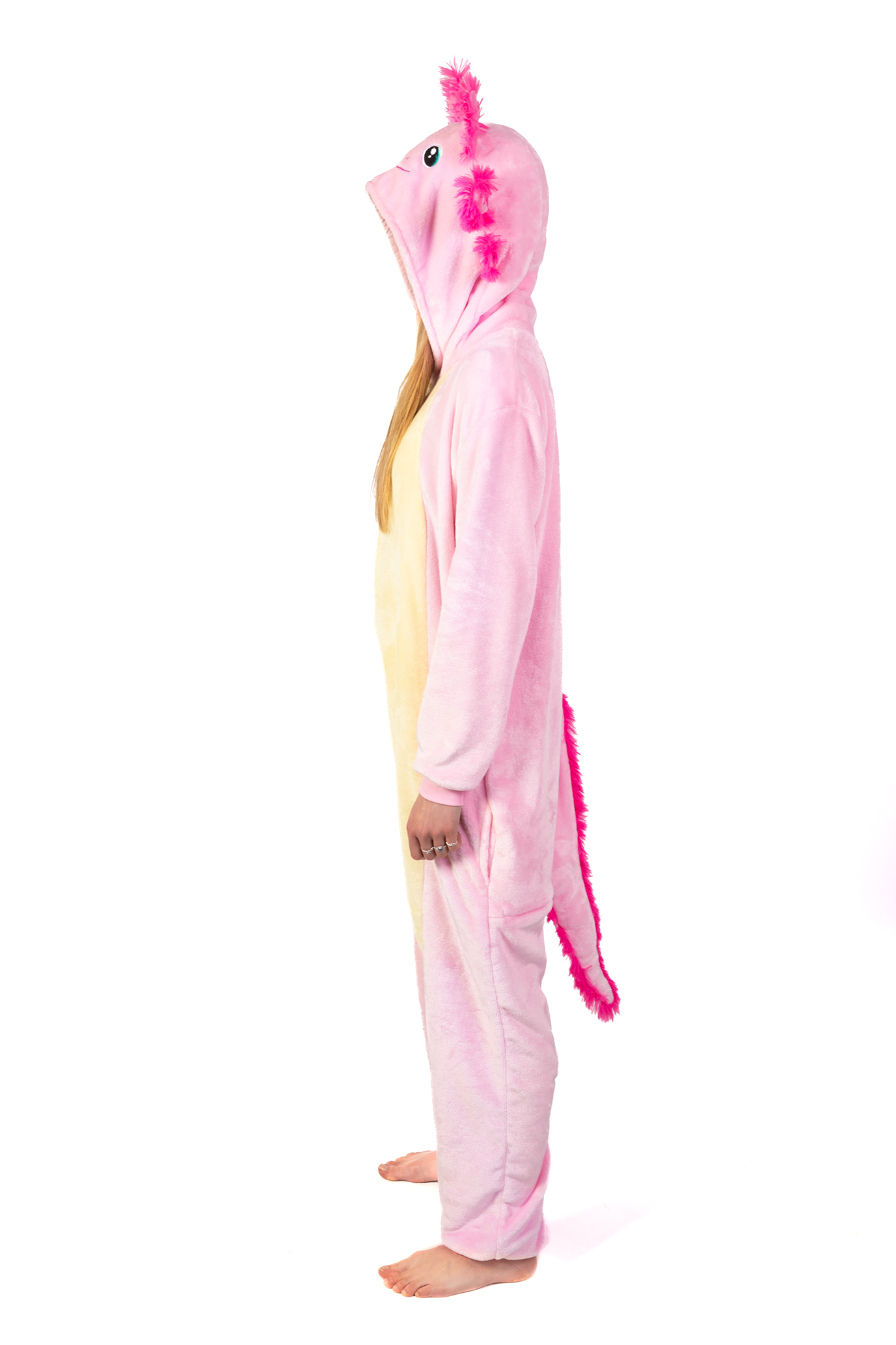 Axolotl Onesie Salamander Pak Roze Vis Kostuum Carnavalspak Dames Heren 2
