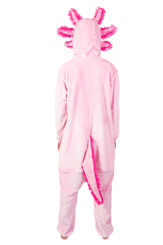 Axolotl Onesie Salamander Pak Roze Vis Kostuum Carnavalspak Dames Heren 4