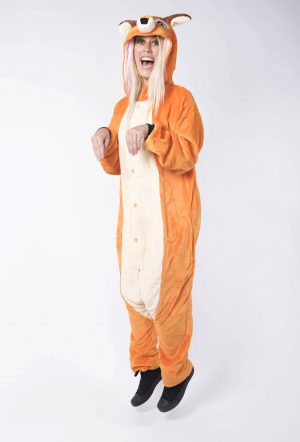Bambi Onesie Kinderen Hert Kostuum Pak Hertenpak Kind Oranje Pyjama