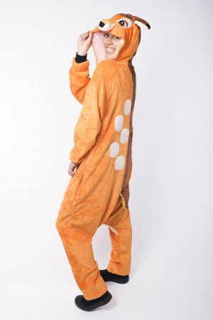 Bambi Onesie Kinderen Hert Kostuum Pak Hertenpak Kind Oranje Pyjama