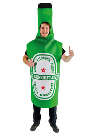 Bier Pak Bierfles Kostuum Groen Bierpak Foam Heineken Mascotte Carnavalspak