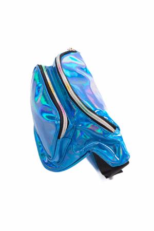Blauwe holografische heuptas fanny pack 1
