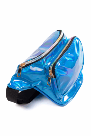 Blauwe holografische heuptas fanny pack 2