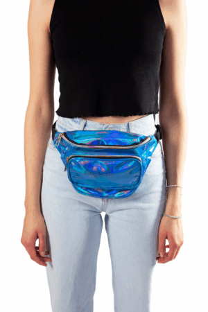 Blauwe holografische heuptas fanny pack 3