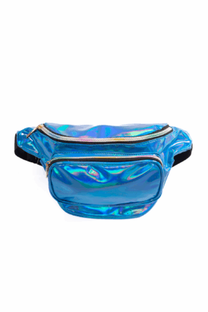 Blauwe holografische heuptas fanny pack