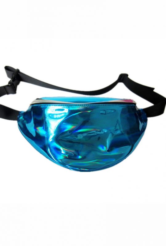 Blauwe iridescent heuptas holografisch