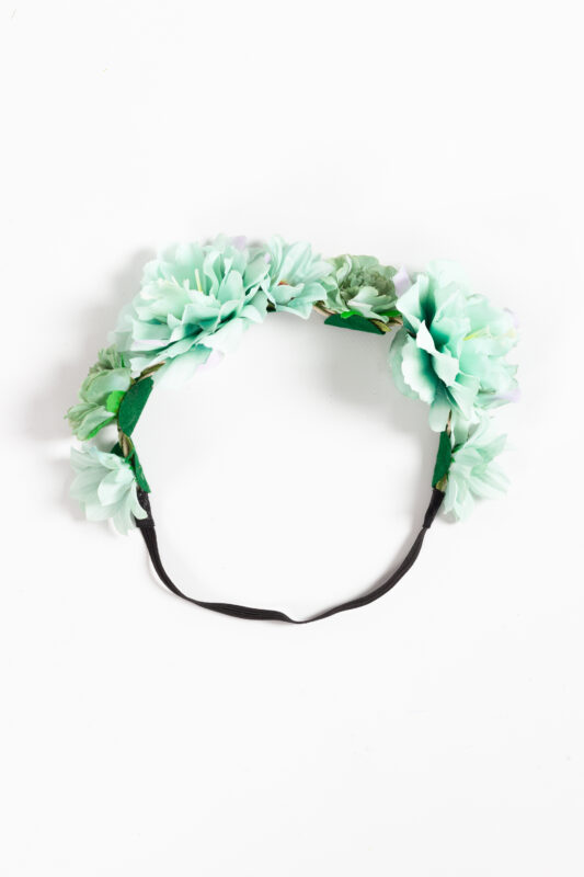 Bloemenkrans haar bloemetjes mintgroen bloemen haarband elfje