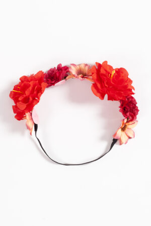 Bloemenkrans haar bloemetjes rood bloemen haarband hawaii