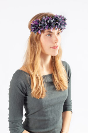 Bloemenkrans haar dahlia paars bloemen haarband boho