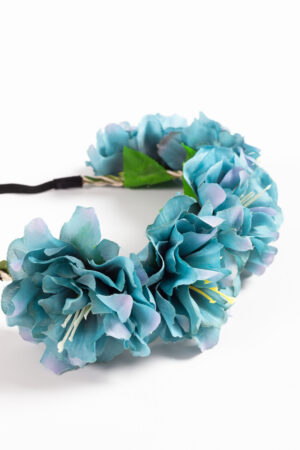 Bloemenkrans haar hawaii blauw bloemen haarband