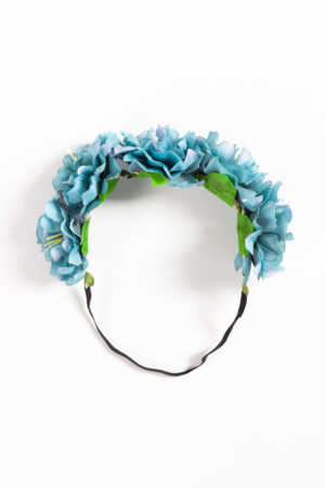 Bloemenkrans haar hawaii blauw bloemen haarband