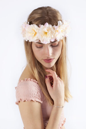 Bloemenkrans haar hawaii crème bloemen haarband