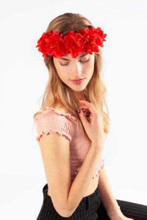 Bloemenkrans haar hawaii rood bloemen haarband