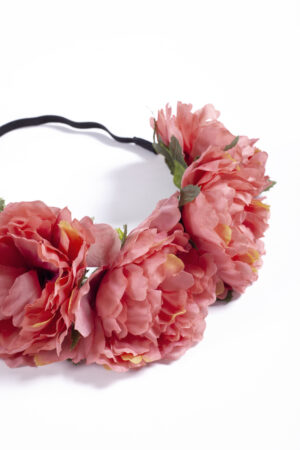 Bloemenkrans haar pioenrozen roze bloemen haarband