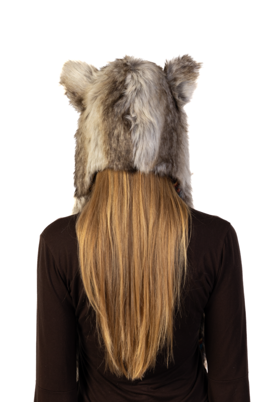 Bruine Wolf Navajo Hood Muts Sjaal Wanten Oortjes Indiaan 6