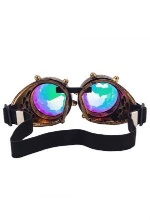 Caleidoscoop bril goggles brons studs