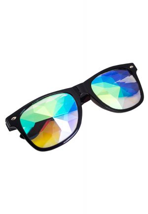 Caleidoscoop bril zwart wayfarer spacebril