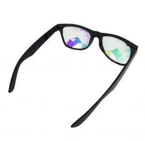 Caleidoscoop bril zwart wayfarer spacebril