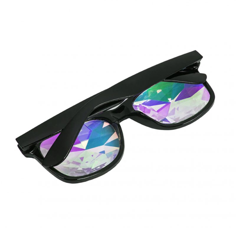 Caleidoscoop bril zwart wayfarer spacebril