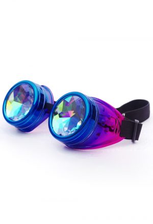 Caleidoscoop goggles bril blauw paars