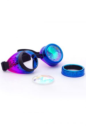 Caleidoscoop goggles bril blauw paars