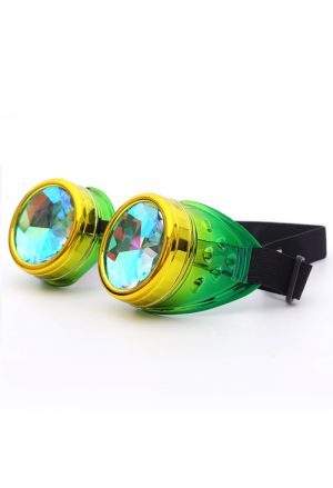 Caleidoscoop goggles bril geel groen