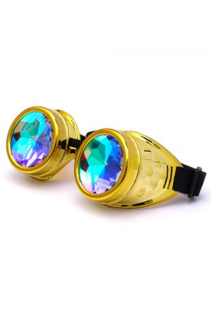 Caleidoscoop goggles bril goud Burning Man