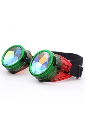Caleidoscoop goggles bril groen rood