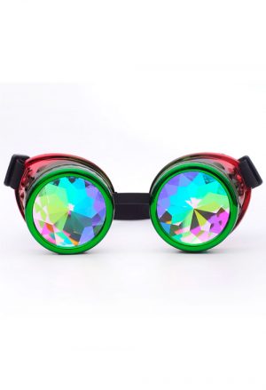 Caleidoscoop goggles bril groen rood