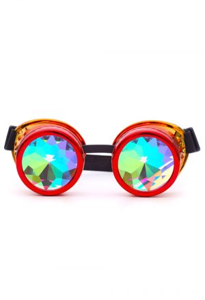 Caleidoscoop goggles bril rood geel