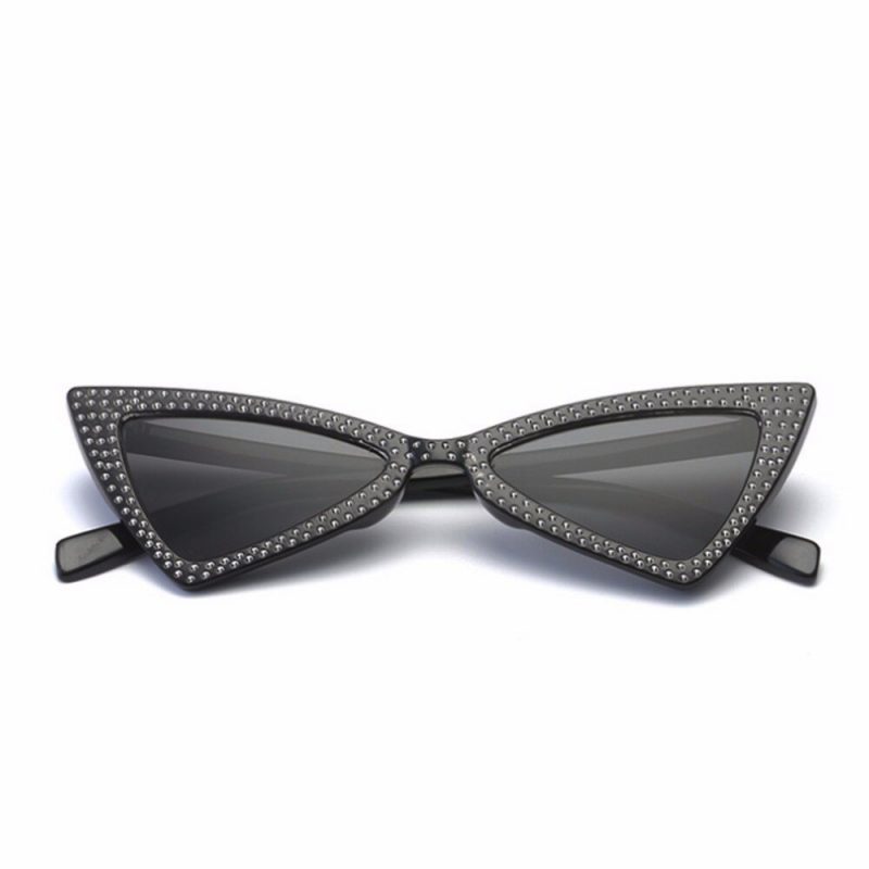 Cat eye butterfly zonnebril zwart eighties