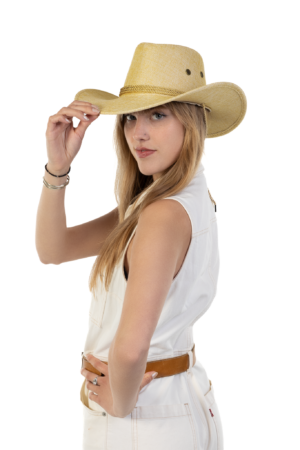Cowboyhoed Beige Flax Cowboy Western Hoed Linnen Vlasvezel 5