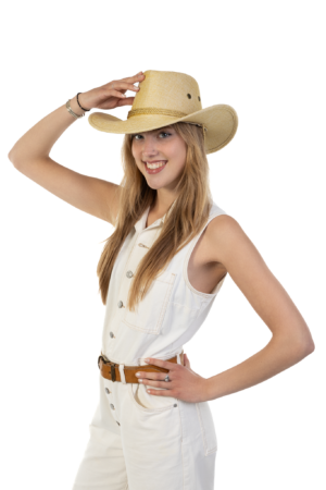 Cowboyhoed Beige Flax Cowboy Western Hoed Linnen Vlasvezel 7