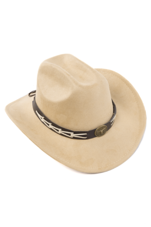 Cowboyhoed Beige Gevlochten Band Cowboy Western Hoed Touw 3