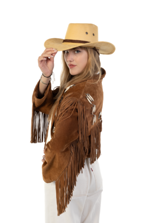 Cowboyhoed Beige Suede Cowboy Western Hoed Bruine Band 5