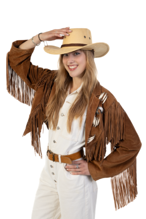 Cowboyhoed Beige Suede Cowboy Western Hoed Bruine Band 7