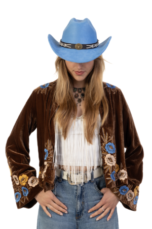 Cowboyhoed Blauw Gevlochten Band Cowboy Western Hoed Touw 6