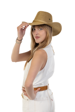 Cowboyhoed Bruin Flax Cowboy Western Hoed Linnen Vlasvezel 5