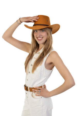 Cowboyhoed Caramel Suede Cowboy Western Hoed Bruine Band 7